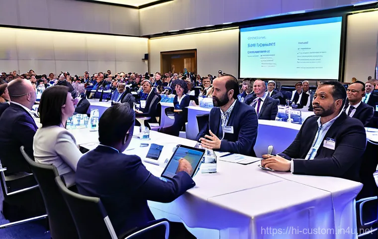 관세사 관련 세미나 및 학회 - **Prompt 1: Global Trade Insights Seminar**
    "A vibrant, high-definition photo depicting a divers...