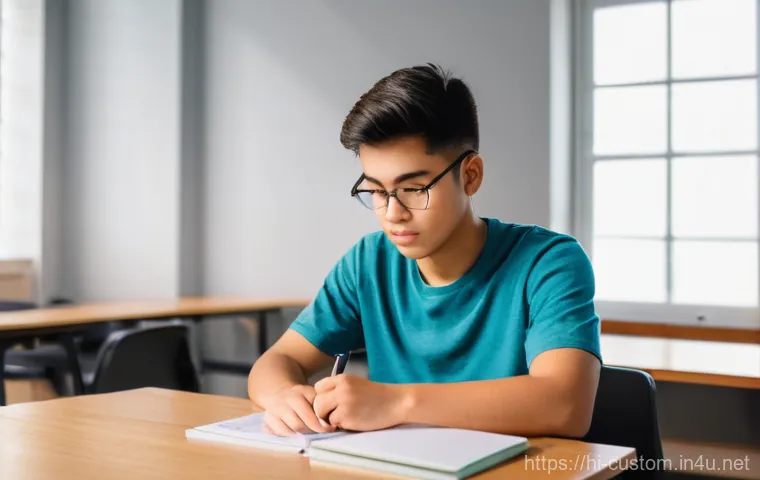 관세사 시험장 꿀팁 - Image Prompt 1: Focused Preparation** 관세사 시험장 꿀팁 - Image Prompt 1: Focused Preparation**
